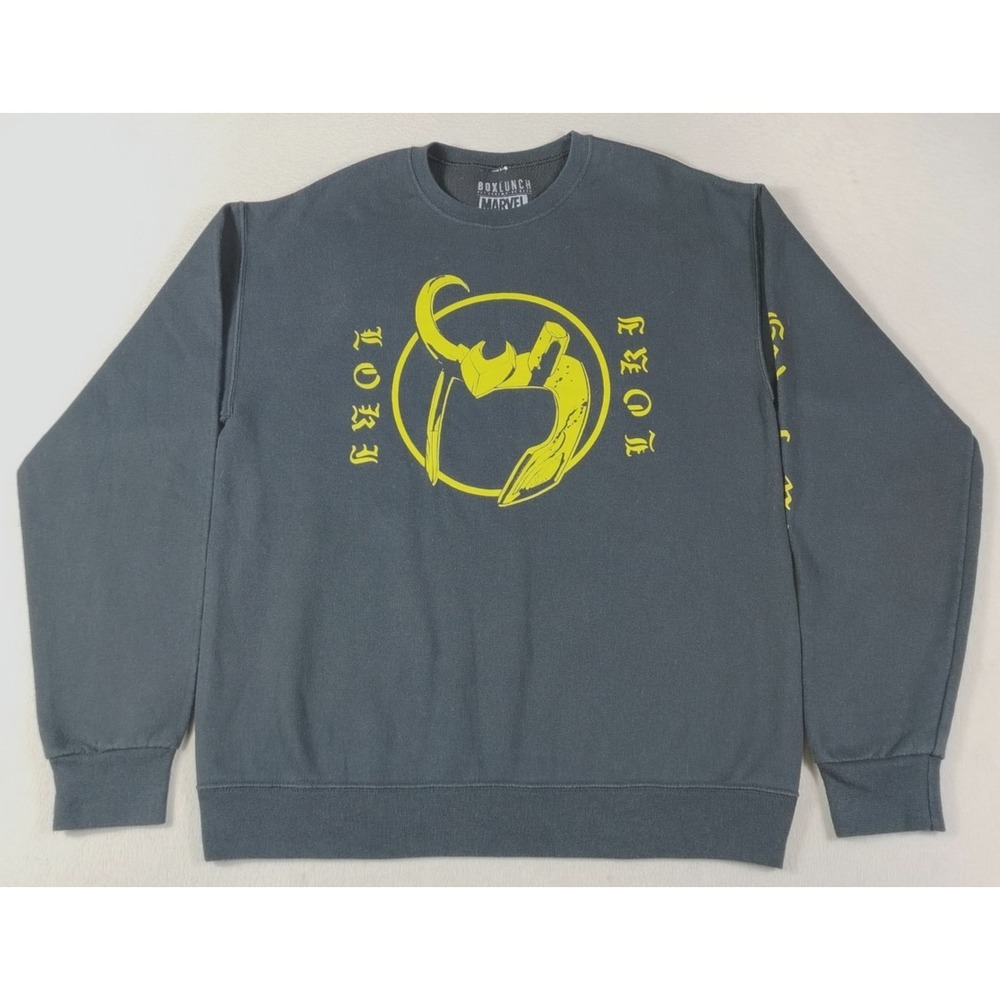 BoxLunch‎ Loki Sweatshirt Mens Medium Black God Of Mischief Marvel Fleece Disney